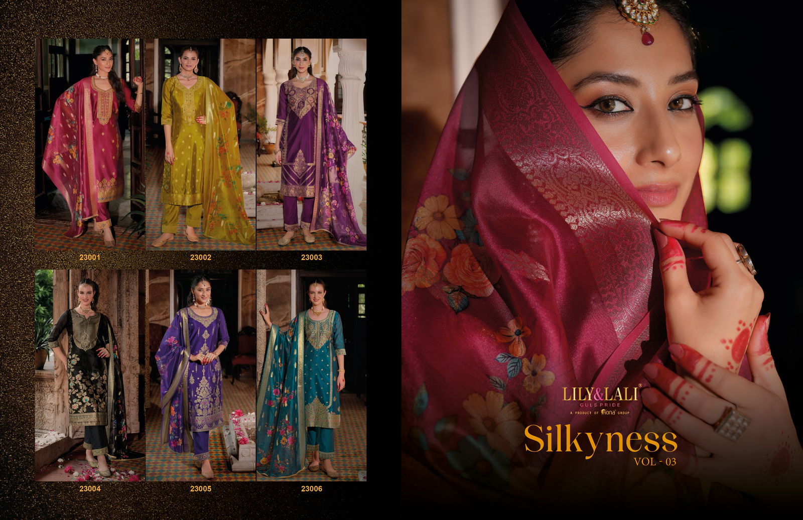 Silkyness Vol 3 By Lily And Lali Jacquard Designer Kurti With Bottom Dupatta Wholesale Price In Surat
